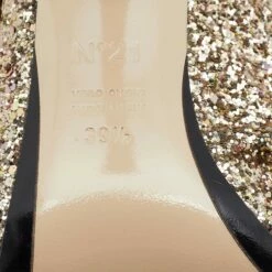 N21 Nº21 Gold Glitter And Leather Knot Sandals Size 39.5 Women 9 N21 Nº21 Gold Glitter And Leather Knot Sandals Size 39.5 Women -N21shop luxury women n21 used shoes p652892 009