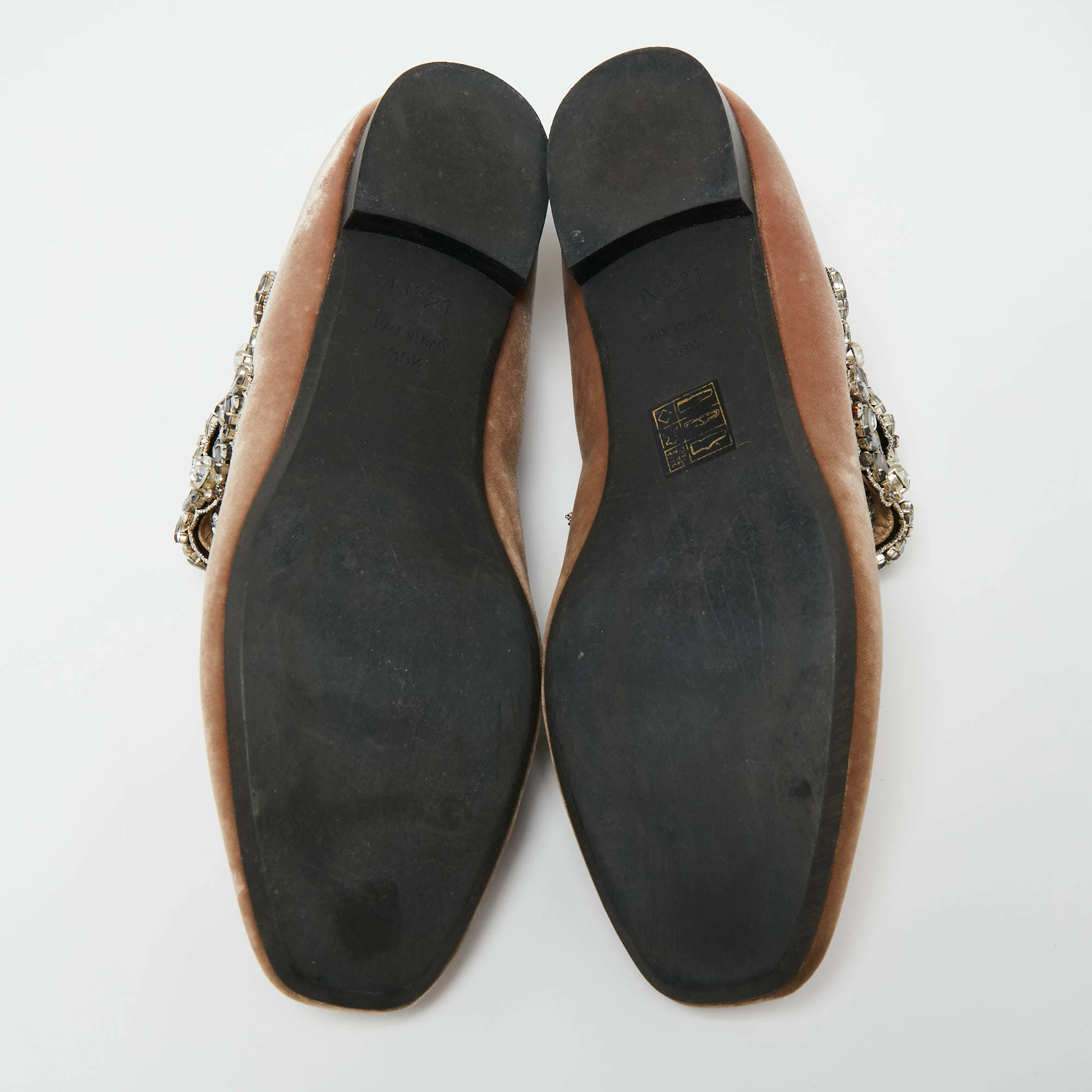 N21 Nº21 Brown Velvet Crystal Embellished Ballet Flats Size 39.5 Women N21 Nº21 Brown Velvet Crystal Embellished Ballet Flats Size 39.5 Women -N21shop luxury women n21 used shoes p654143 004