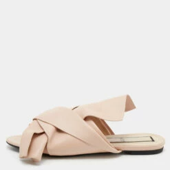 N21 Nº21 Beige Leather Knot Flats Size 40 Women
