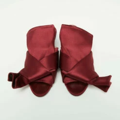 N21 Nº21 Burgundy Satin Knot Flat Mules Size 39 Women Flats 4 N21 Nº21 Burgundy Satin Knot Flat Mules Size 39 Women Flats -N21shop luxury women n21 used shoes p659532 009