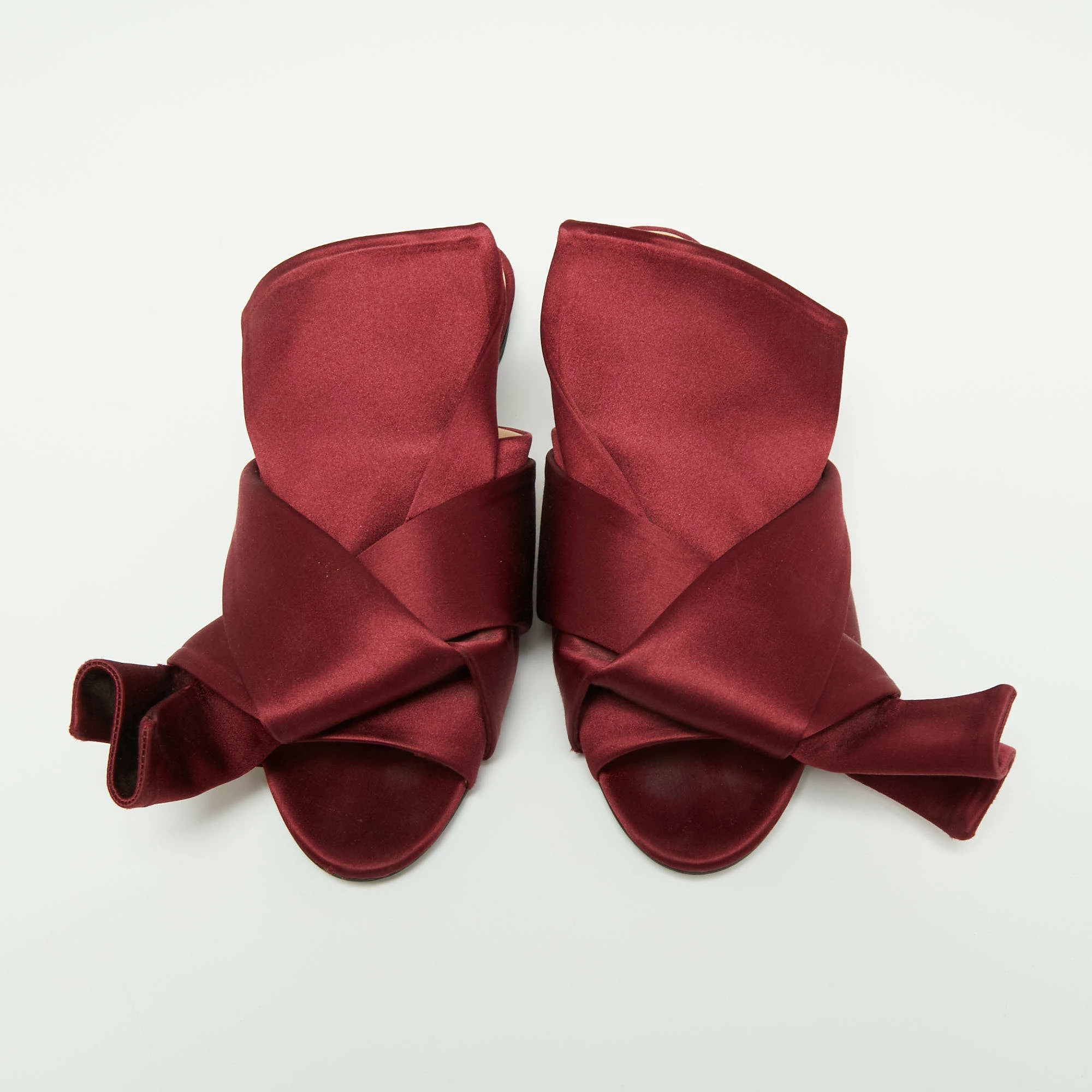 N21 Nº21 Burgundy Satin Knot Flat Mules Size 39 Women Flats N21 Nº21 Burgundy Satin Knot Flat Mules Size 39 Women Flats -N21shop luxury women n21 used shoes p659532 009
