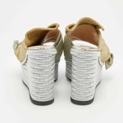 N21 Silver/Gold Glitter Fabric Raso Knot Espadrille Platform Wedge Sandals Size 35.5 Women 6 N21 Silver/Gold Glitter Fabric Raso Knot Espadrille Platform Wedge Sandals Size 35.5 Women -N21shop luxury women n21 used shoes p663833 007