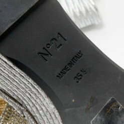 N21 Silver/Gold Glitter Fabric Raso Knot Espadrille Platform Wedge Sandals Size 35.5 Women 9 N21 Silver/Gold Glitter Fabric Raso Knot Espadrille Platform Wedge Sandals Size 35.5 Women -N21shop luxury women n21 used shoes p663833 009