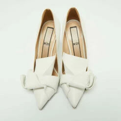 N21 Nº21 White Leather Knot Pointed Toe Pumps Size 38 Women 4 N21 Nº21 White Leather Knot Pointed Toe Pumps Size 38 Women -N21shop luxury women n21 used shoes p666423 008