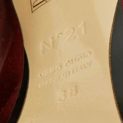 N21 Nº21 Burgundy Satin Raso Knot Peep Toe Mules Size 38 Women Sandals -N21shop luxury women n21 used shoes p667145 003