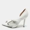 N21 Nº21 White Leather Knot Pointed Toe Pumps Size 39 Women 2 N21 Nº21 White Leather Knot Pointed Toe Pumps Size 39 Women -N21shop luxury women n21 used shoes p670629 001