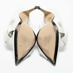 N21 Nº21 White Leather Knot Pointed Toe Pumps Size 39 Women 7 N21 Nº21 White Leather Knot Pointed Toe Pumps Size 39 Women -N21shop luxury women n21 used shoes p670629 002