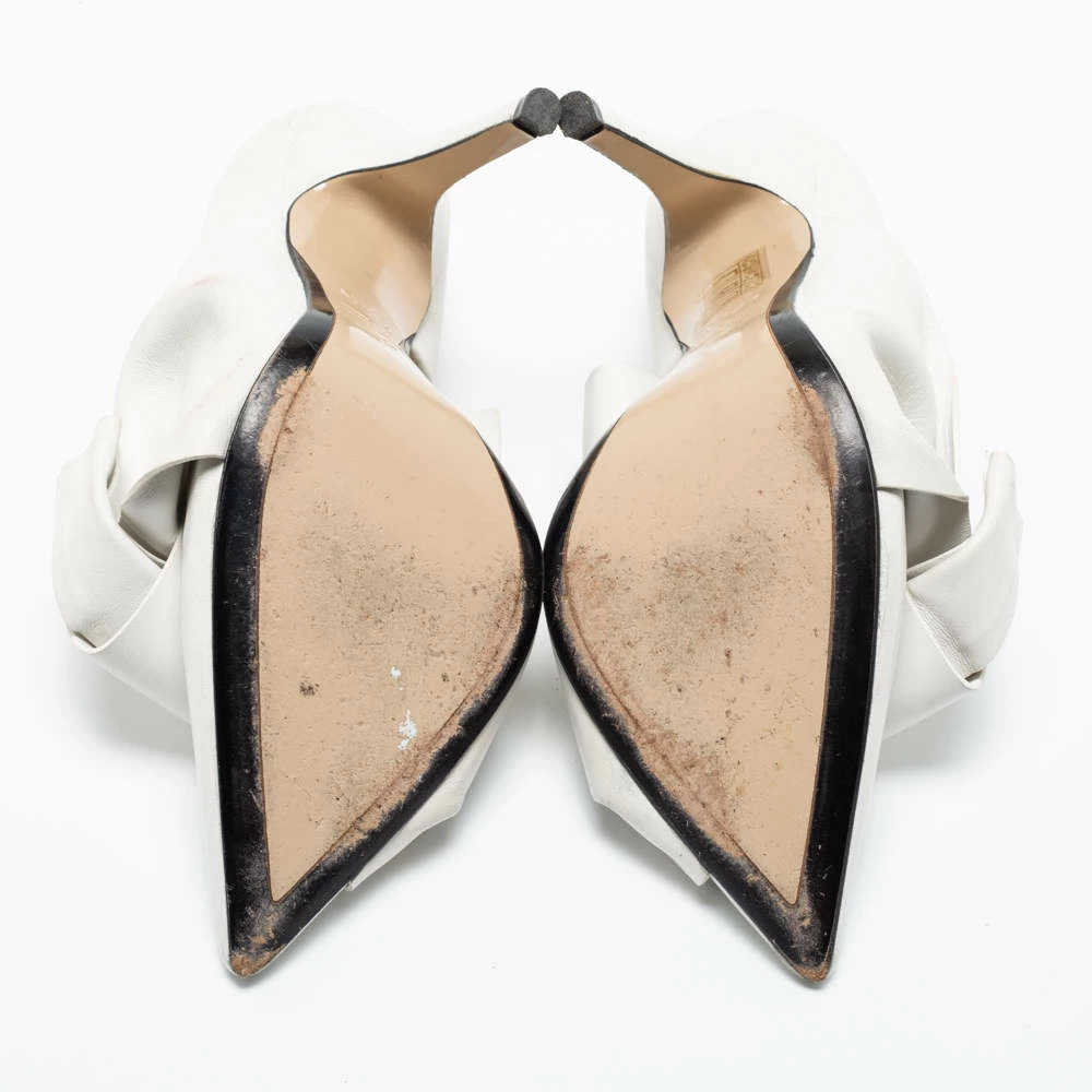 N21 Nº21 White Leather Knot Pointed Toe Pumps Size 39 Women N21 Nº21 White Leather Knot Pointed Toe Pumps Size 39 Women -N21shop luxury women n21 used shoes p670629 002