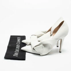 N21 Nº21 White Leather Knot Pointed Toe Pumps Size 39 Women 10 N21 Nº21 White Leather Knot Pointed Toe Pumps Size 39 Women -N21shop luxury women n21 used shoes p670629 008