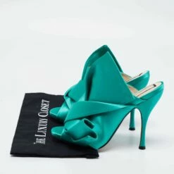 N21 Nº21 Emerald Green Satin Raso Knot Mules Size 39 Women Sandals 19 N21 Nº21 Emerald Green Satin Raso Knot Mules Size 39 Women Sandals -N21shop luxury women n21 used shoes p671133 001