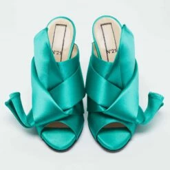 N21 Nº21 Emerald Green Satin Raso Knot Mules Size 39 Women Sandals 13 N21 Nº21 Emerald Green Satin Raso Knot Mules Size 39 Women Sandals -N21shop luxury women n21 used shoes p671133 004