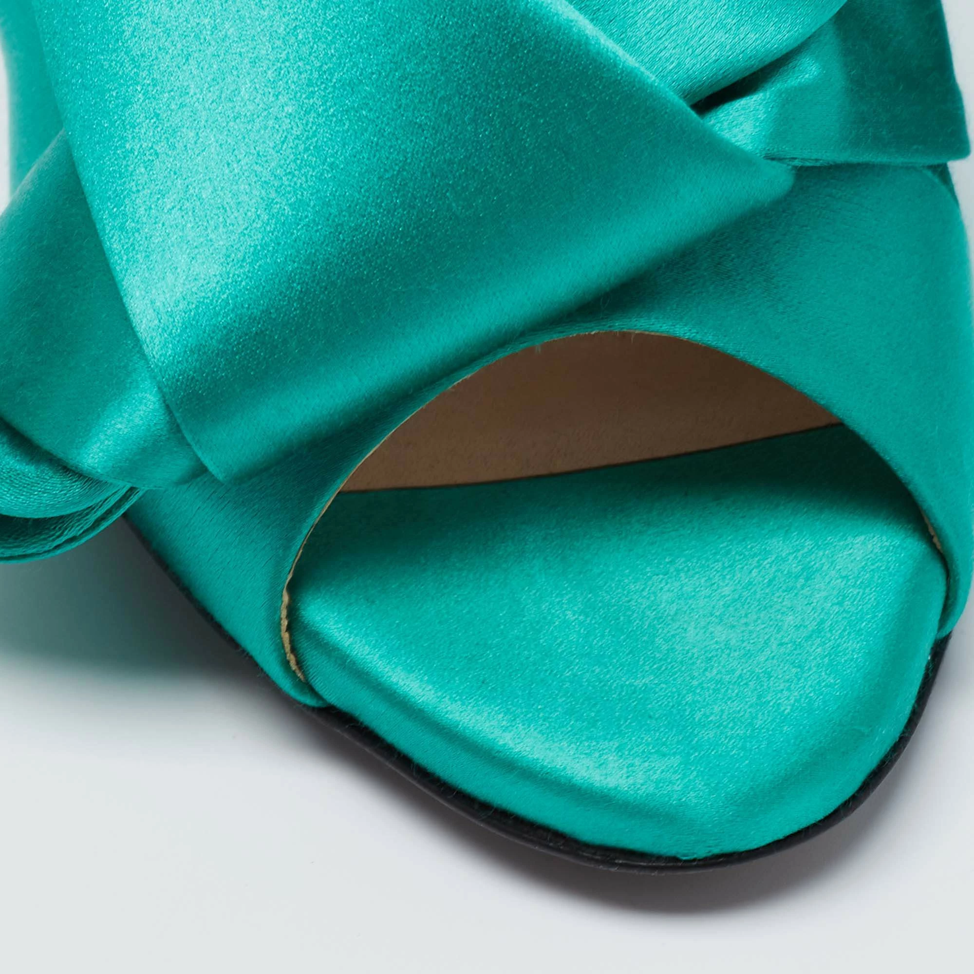 N21 Nº21 Emerald Green Satin Raso Knot Mules Size 39 Women Sandals 9 N21 Nº21 Emerald Green Satin Raso Knot Mules Size 39 Women Sandals - Image 7