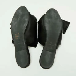 N21 Nº21 Black Satin Knot Flat Mules Size 40 Women Sandals 7 N21 Nº21 Black Satin Knot Flat Mules Size 40 Women Sandals -N21shop luxury women n21 used shoes p673286 003
