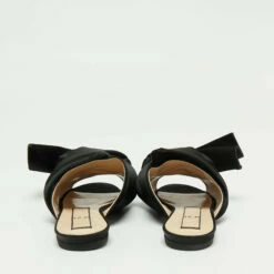 N21 Nº21 Black Satin Knot Flat Mules Size 40 Women Sandals 6 N21 Nº21 Black Satin Knot Flat Mules Size 40 Women Sandals -N21shop luxury women n21 used shoes p673286 007