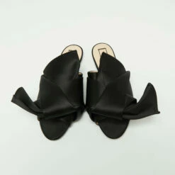 N21 Nº21 Black Satin Knot Flat Mules Size 40 Women Sandals 4 N21 Nº21 Black Satin Knot Flat Mules Size 40 Women Sandals -N21shop luxury women n21 used shoes p673286 008