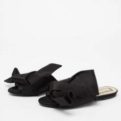 N21 Nº21 Black Satin Knot Flat Mules Size 38.5 Women Flats 3 N21 Nº21 Black Satin Knot Flat Mules Size 38.5 Women Flats -N21shop luxury women n21 used shoes p677010 002