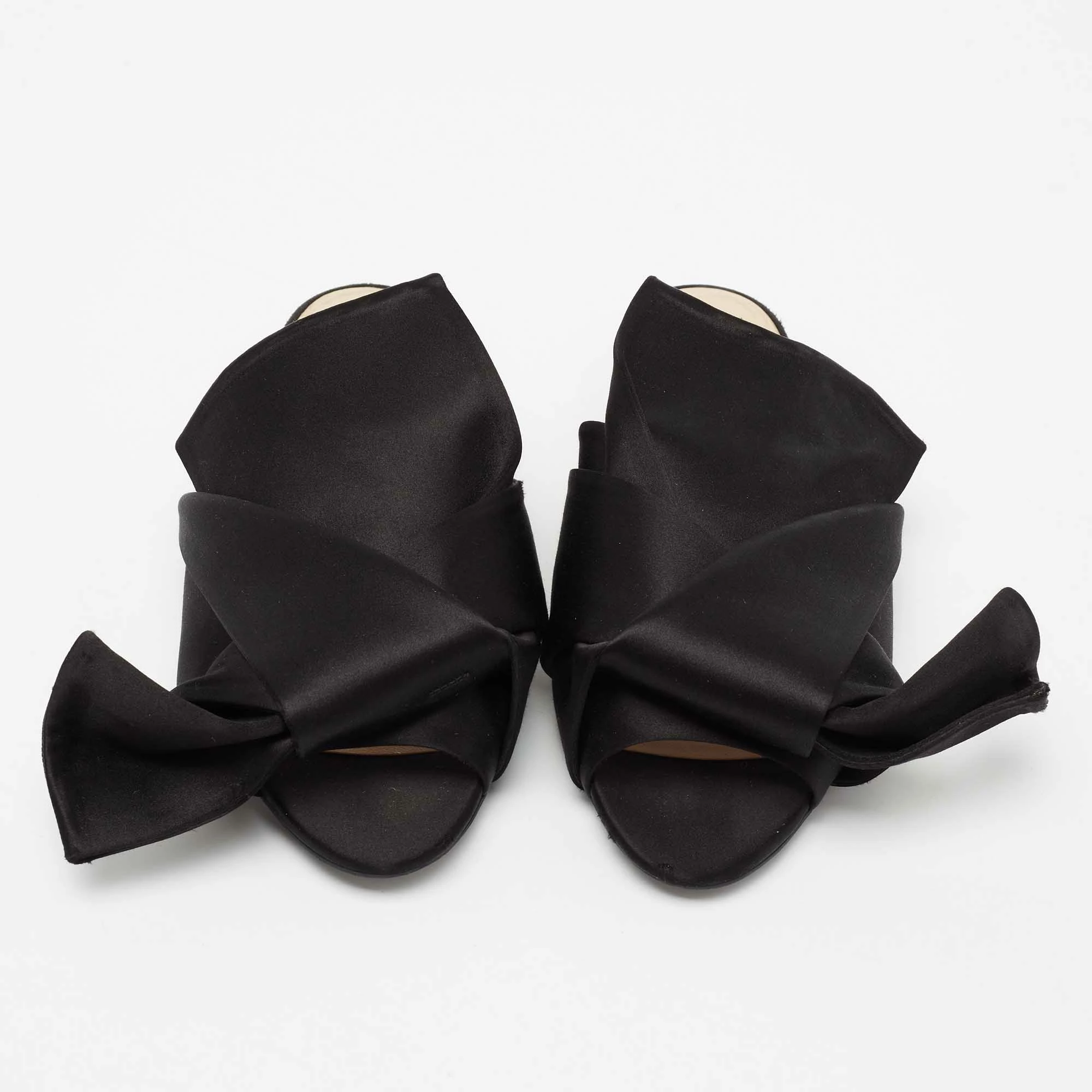 N21 Nº21 Black Satin Knot Flat Mules Size 38.5 Women Flats N21 Nº21 Black Satin Knot Flat Mules Size 38.5 Women Flats -N21shop luxury women n21 used shoes p677010 005