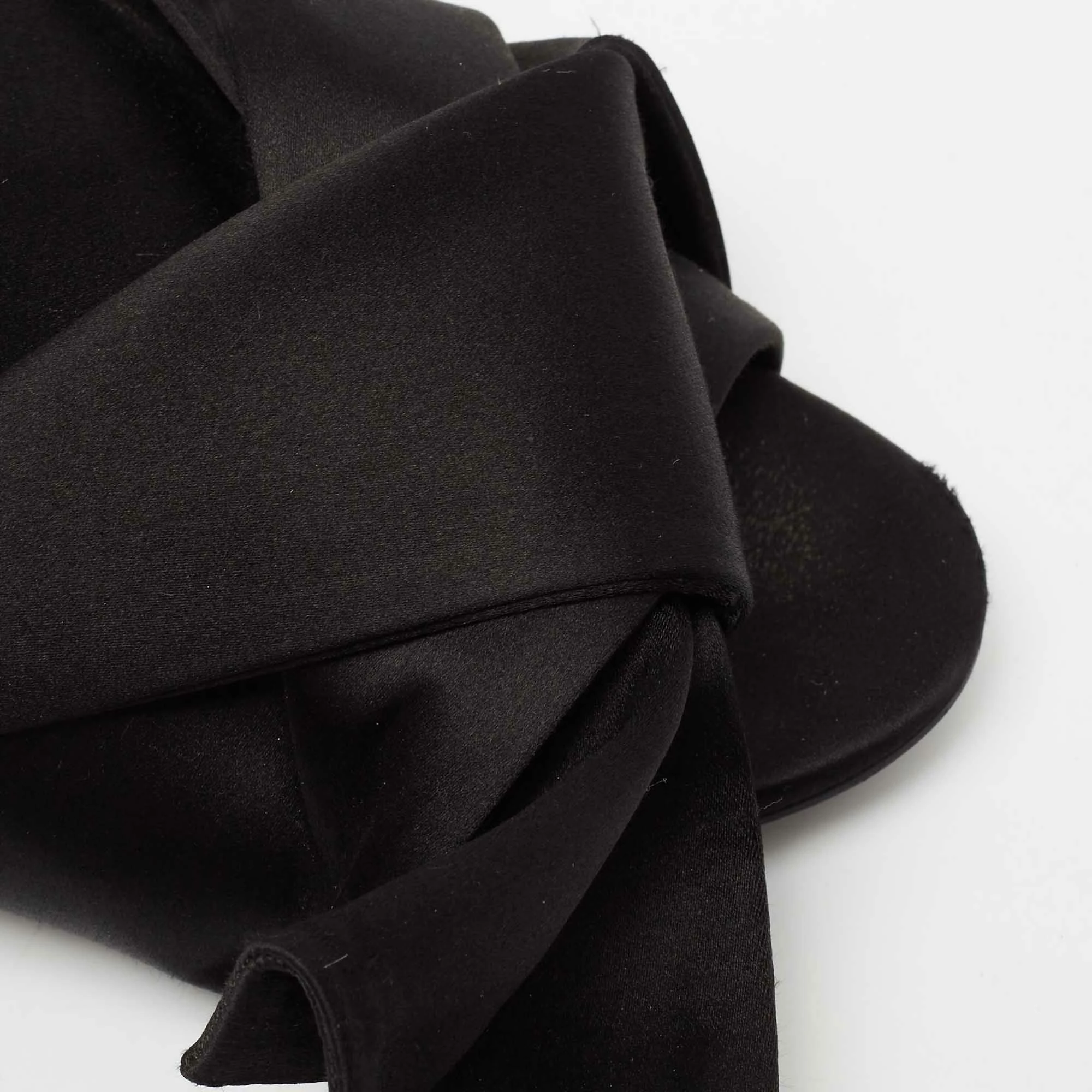 N21 Nº21 Black Satin Knot Flat Mules Size 38.5 Women Flats N21 Nº21 Black Satin Knot Flat Mules Size 38.5 Women Flats -N21shop luxury women n21 used shoes p677010 008