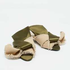 N21 Nº21 Olive Green/Beige Satin And Jute Knot Flat Mules Size 38 Women Flats 5 N21 Nº21 Olive Green/Beige Satin And Jute Knot Flat Mules Size 38 Women Flats -N21shop luxury women n21 used shoes p677013 005