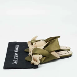 N21 Nº21 Olive Green/Beige Satin And Jute Knot Flat Mules Size 38 Women Flats 9 N21 Nº21 Olive Green/Beige Satin And Jute Knot Flat Mules Size 38 Women Flats -N21shop luxury women n21 used shoes p677013 008