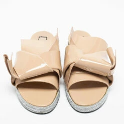 N21 N°21 Beige Patent Leather Knotted Flat Slides Size 38 Women Sandals 4 N21 N°21 Beige Patent Leather Knotted Flat Slides Size 38 Women Sandals -N21shop luxury women n21 used shoes p678411 006