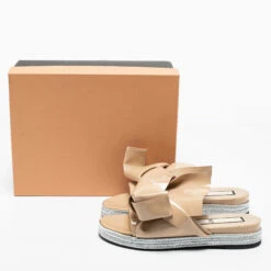 N21 N°21 Beige Patent Leather Knotted Flat Slides Size 38 Women Sandals 10 N21 N°21 Beige Patent Leather Knotted Flat Slides Size 38 Women Sandals -N21shop luxury women n21 used shoes p678411 008