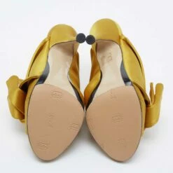 N21 N°21 Yellow Satin Ronny Pleated Slide Sandals Size 38 Women 7 N21 N°21 Yellow Satin Ronny Pleated Slide Sandals Size 38 Women -N21shop luxury women n21 used shoes p681216 007