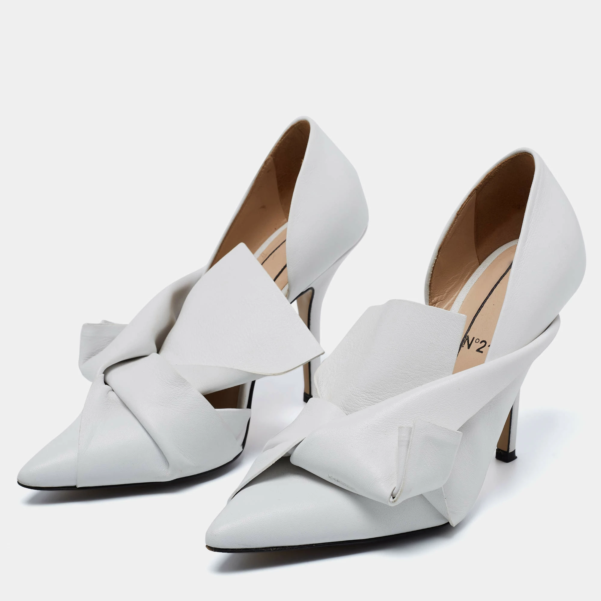 N21 N°21 White Leather Tundra Knotted Pointed-Toe D'orsay Pumps Size 36 Women N21 N°21 White Leather Tundra Knotted Pointed-Toe D'orsay Pumps Size 36 Women -N21shop luxury women n21 used shoes p685592 003
