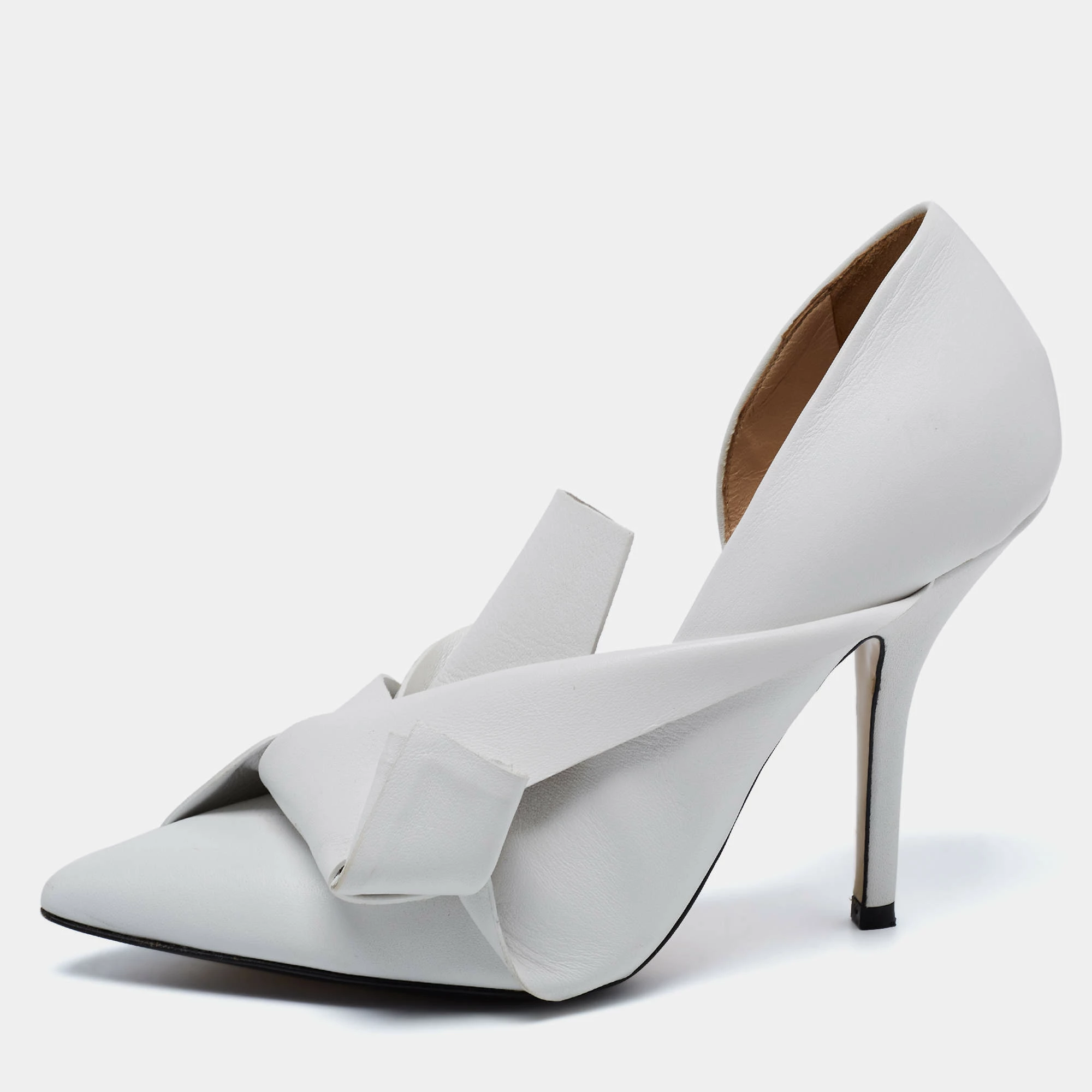 N21 N°21 White Leather Tundra Knotted Pointed-Toe D'orsay Pumps Size 36 Women N21 N°21 White Leather Tundra Knotted Pointed-Toe D'orsay Pumps Size 36 Women -N21shop luxury women n21 used shoes p685592 004