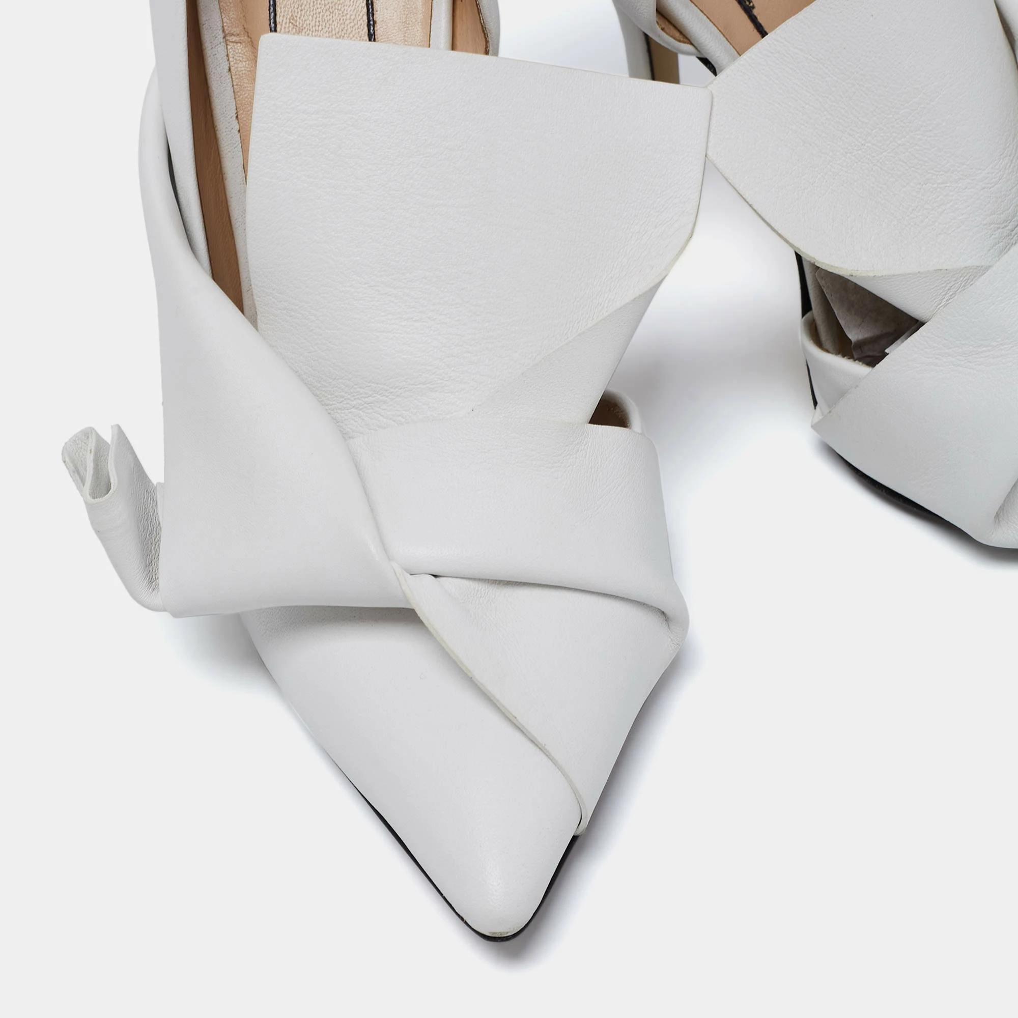 N21 N°21 White Leather Tundra Knotted Pointed-Toe D'orsay Pumps Size 36 Women N21 N°21 White Leather Tundra Knotted Pointed-Toe D'orsay Pumps Size 36 Women -N21shop luxury women n21 used shoes p685592 007