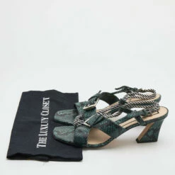 N21 Green Snakeskin Embossed Leather Buckle Detail Slingback Sandals Size 40 Women 10 N21 Green Snakeskin Embossed Leather Buckle Detail Slingback Sandals Size 40 Women -N21shop luxury women n21 used shoes p690987 001