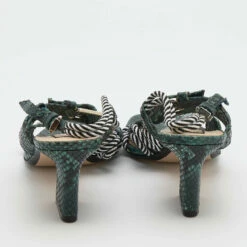 N21 Green Snakeskin Embossed Leather Buckle Detail Slingback Sandals Size 40 Women 6 N21 Green Snakeskin Embossed Leather Buckle Detail Slingback Sandals Size 40 Women -N21shop luxury women n21 used shoes p690987 007