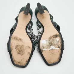 N21 Green Snakeskin Embossed Leather Buckle Detail Slingback Sandals Size 40 Women 7 N21 Green Snakeskin Embossed Leather Buckle Detail Slingback Sandals Size 40 Women -N21shop luxury women n21 used shoes p690987 008
