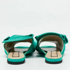 N21 Nº21 Green Satin Knot Flat Mules Size 39 Women Flats -N21shop luxury women n21 used shoes p700082 006