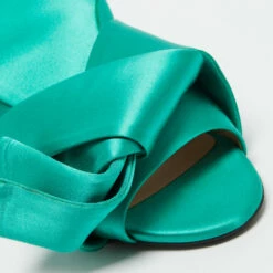 N21 Nº21 Green Satin Knot Flat Mules Size 39 Women Flats -N21shop luxury women n21 used shoes p700082 008