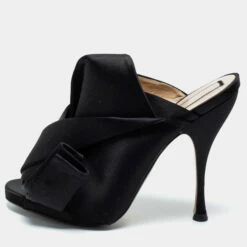 N21 Nº21 Black Satin Raso Knot Mules Size 39 Women Sandals