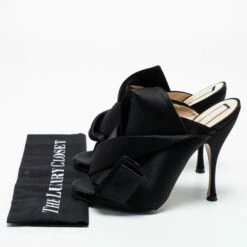 N21 Nº21 Black Satin Raso Knot Mules Size 39 Women Sandals 10 N21 Nº21 Black Satin Raso Knot Mules Size 39 Women Sandals -N21shop luxury women n21 used shoes p701708 005