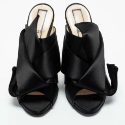 N21 Nº21 Black Satin Raso Knot Mules Size 39 Women Sandals 4 N21 Nº21 Black Satin Raso Knot Mules Size 39 Women Sandals -N21shop luxury women n21 used shoes p701708 007