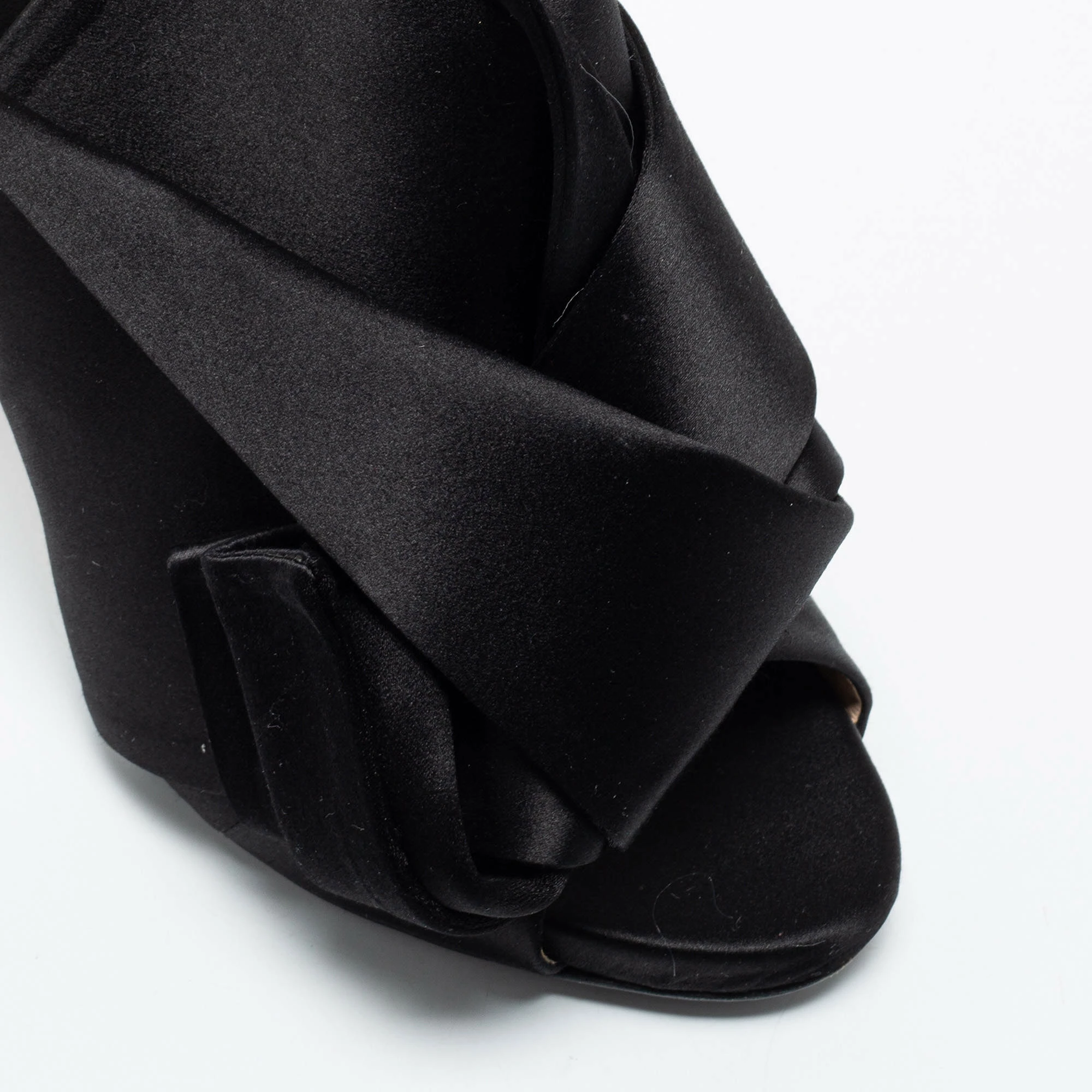 N21 Nº21 Black Satin Raso Knot Mules Size 39 Women Sandals N21 Nº21 Black Satin Raso Knot Mules Size 39 Women Sandals -N21shop luxury women n21 used shoes p701708 009