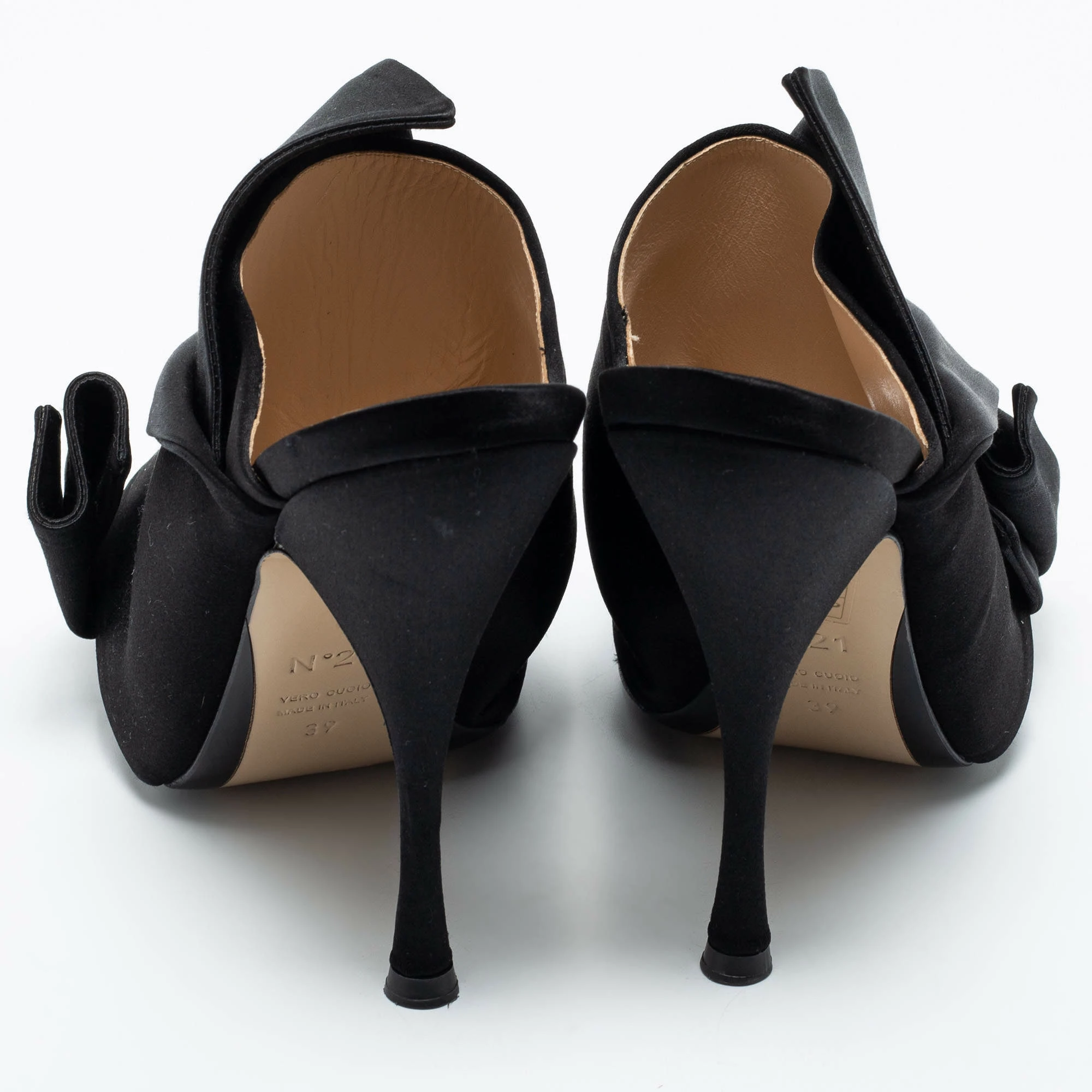 N21 Nº21 Black Satin Raso Knot Mules Size 39 Women Sandals N21 Nº21 Black Satin Raso Knot Mules Size 39 Women Sandals -N21shop luxury women n21 used shoes p701708 010