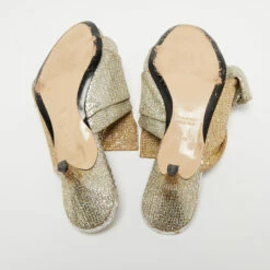 N21 Nº21 Metallic Silver/Gold Glitter Knot Open Toe Mules Size 38.5 Women Sandals 7 N21 Nº21 Metallic Silver/Gold Glitter Knot Open Toe Mules Size 38.5 Women Sandals -N21shop luxury women n21 used shoes p705611 004
