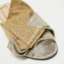 N21 Nº21 Metallic Silver/Gold Glitter Knot Open Toe Mules Size 38.5 Women Sandals 8 N21 Nº21 Metallic Silver/Gold Glitter Knot Open Toe Mules Size 38.5 Women Sandals -N21shop luxury women n21 used shoes p705611 007