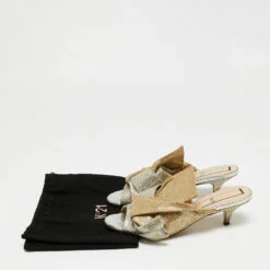 N21 Nº21 Metallic Silver/Gold Glitter Knot Open Toe Mules Size 38.5 Women Sandals 10 N21 Nº21 Metallic Silver/Gold Glitter Knot Open Toe Mules Size 38.5 Women Sandals -N21shop luxury women n21 used shoes p705611 009