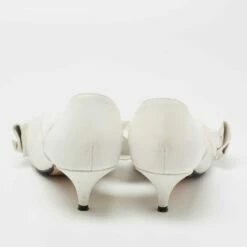 N21 Nº21 White Leather Knot Pointed Toe Kitten Pumps Size 38.5 Women 6 N21 Nº21 White Leather Knot Pointed Toe Kitten Pumps Size 38.5 Women -N21shop luxury women n21 used shoes p707393 006