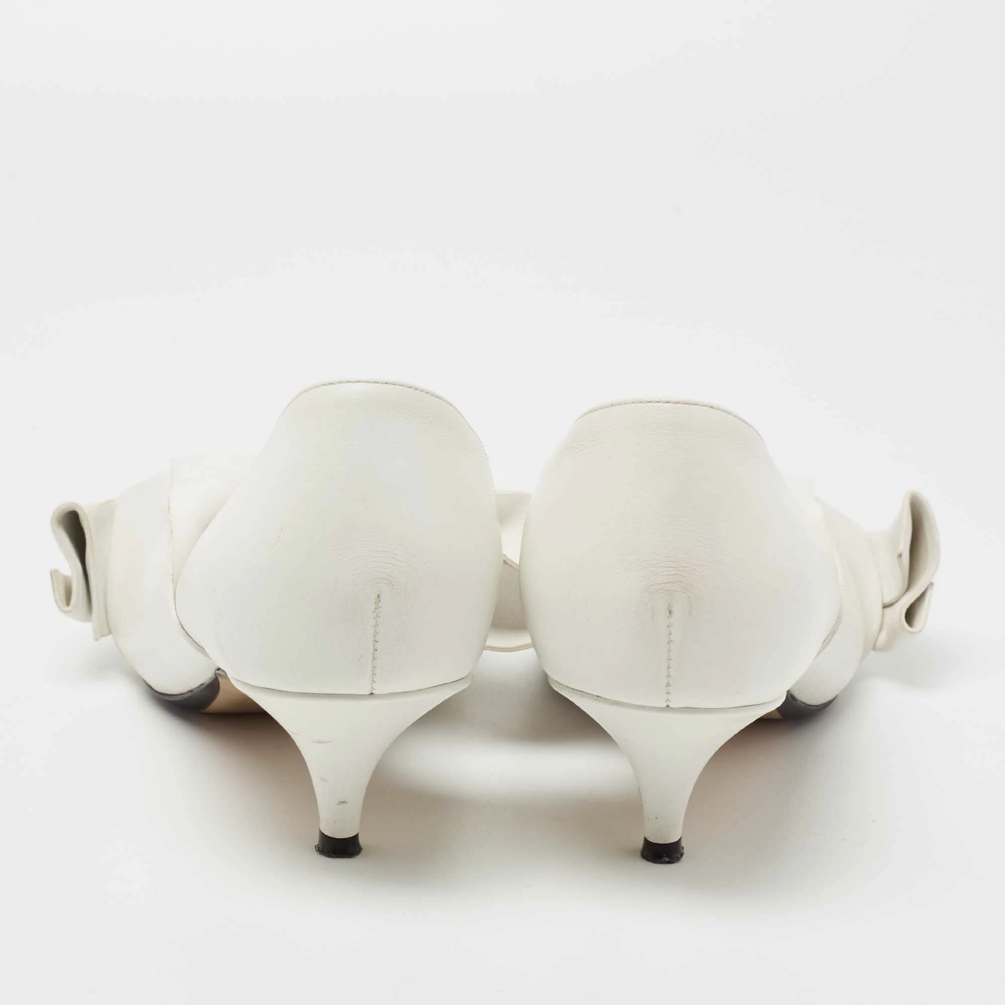 N21 Nº21 White Leather Knot Pointed Toe Kitten Pumps Size 38.5 Women N21 Nº21 White Leather Knot Pointed Toe Kitten Pumps Size 38.5 Women -N21shop luxury women n21 used shoes p707393 006