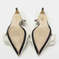 N21 Nº21 White Leather Knot Pointed Toe Kitten Pumps Size 38.5 Women 7 N21 Nº21 White Leather Knot Pointed Toe Kitten Pumps Size 38.5 Women -N21shop luxury women n21 used shoes p707393 007