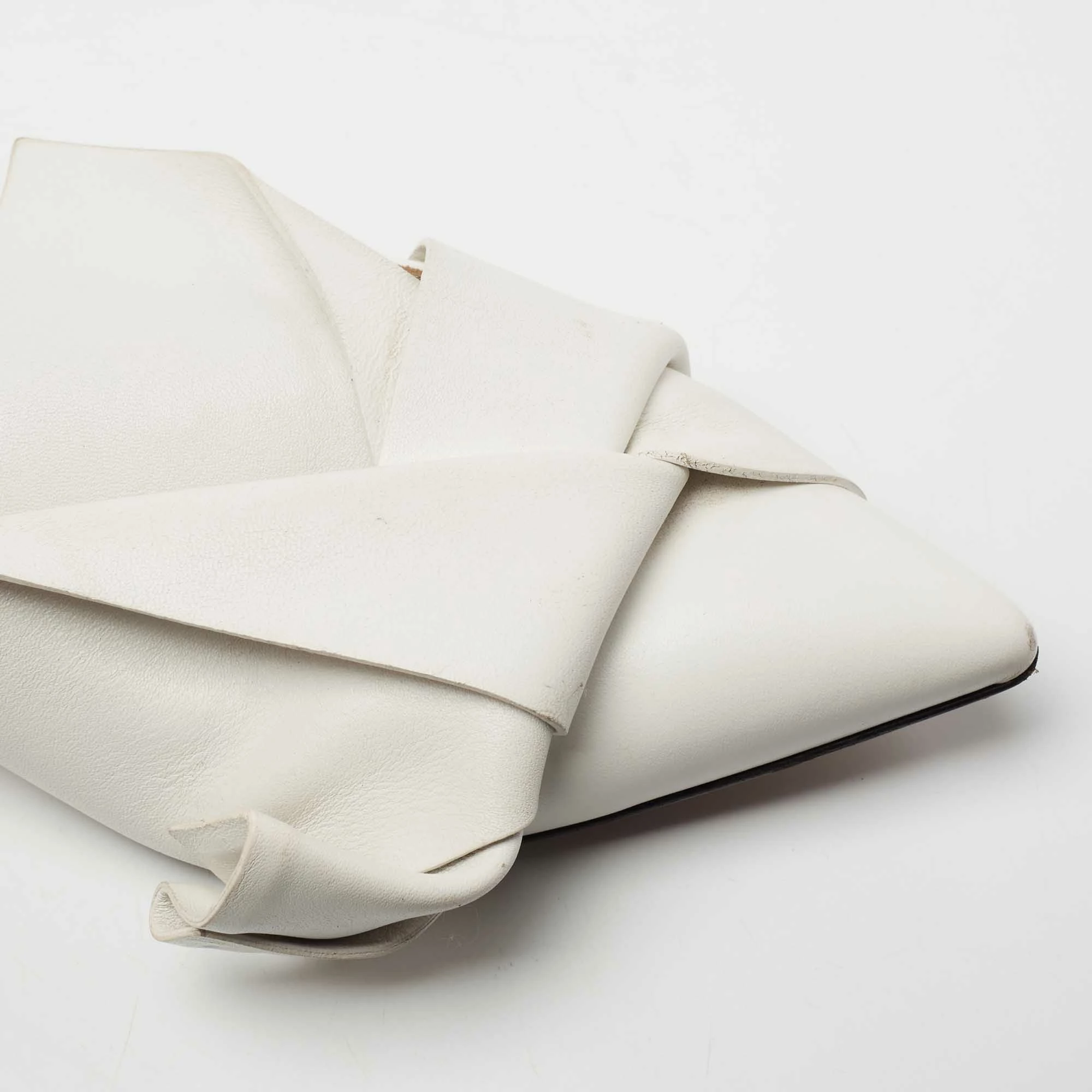 N21 Nº21 White Leather Knot Pointed Toe Kitten Pumps Size 38.5 Women N21 Nº21 White Leather Knot Pointed Toe Kitten Pumps Size 38.5 Women -N21shop luxury women n21 used shoes p707393 008