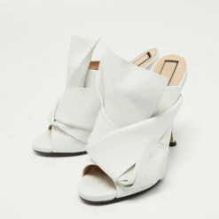 N21 Nº21 White Leather Raso Knot Mules Size 37 Women Sandals -N21shop luxury women n21 used shoes p713235 010