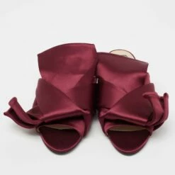 N21 Nº21 Burgundy Satin Knot Flat Mules Size 38 Women Sandals -N21shop luxury women n21 used shoes p713786 005