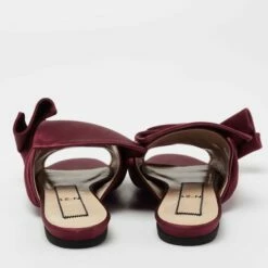 N21 Nº21 Burgundy Satin Knot Flat Mules Size 38 Women Sandals -N21shop luxury women n21 used shoes p713786 006